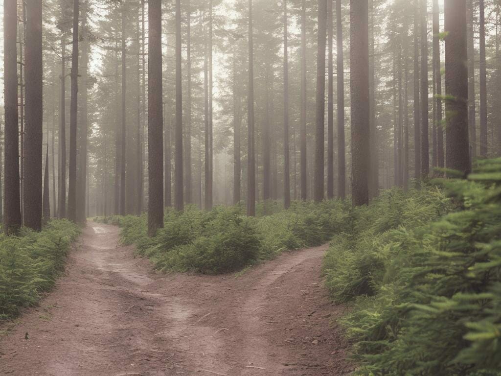Small Path In Forest Big Trees Flax Fields 8k Inzoinx0