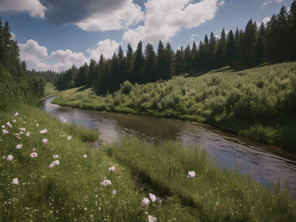 Small River Erica Flowers 8k Ultrarealistic Ph Ik32swc0