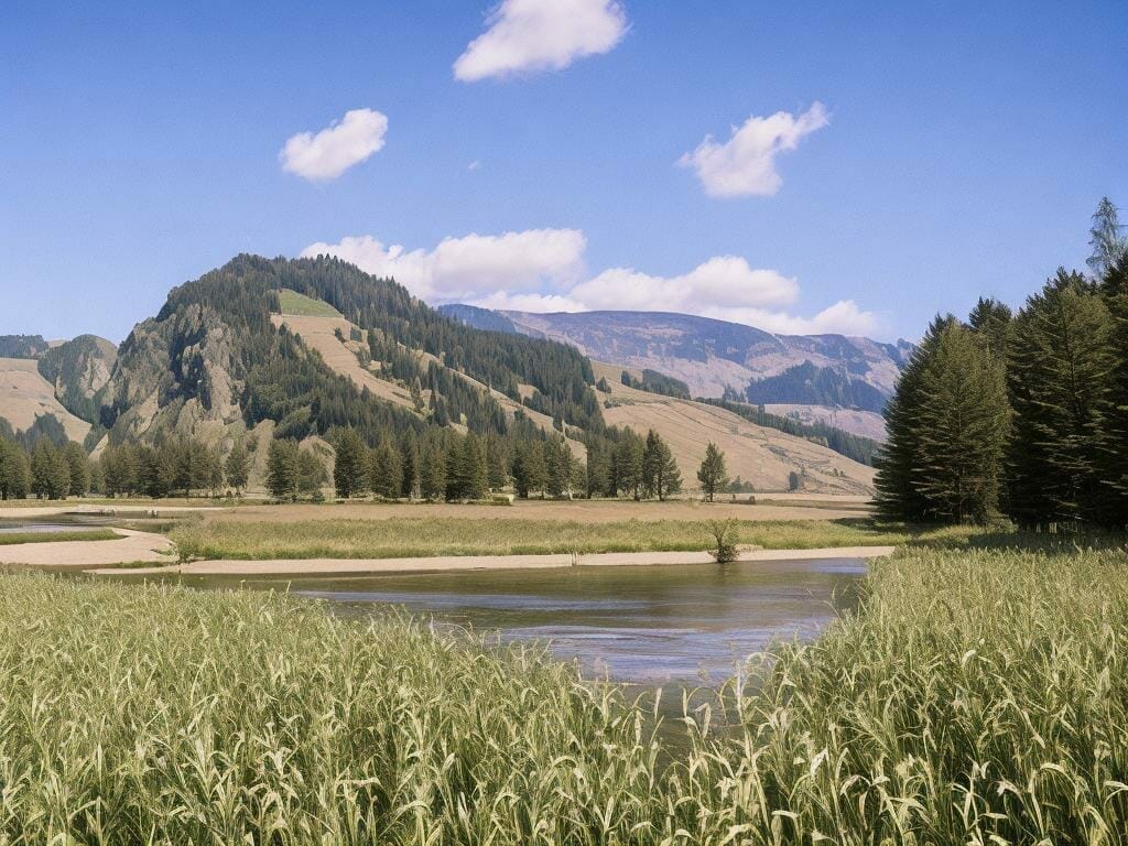 Small River Flax Fields 8k Ultrarealistic Phot Ik5vomo0