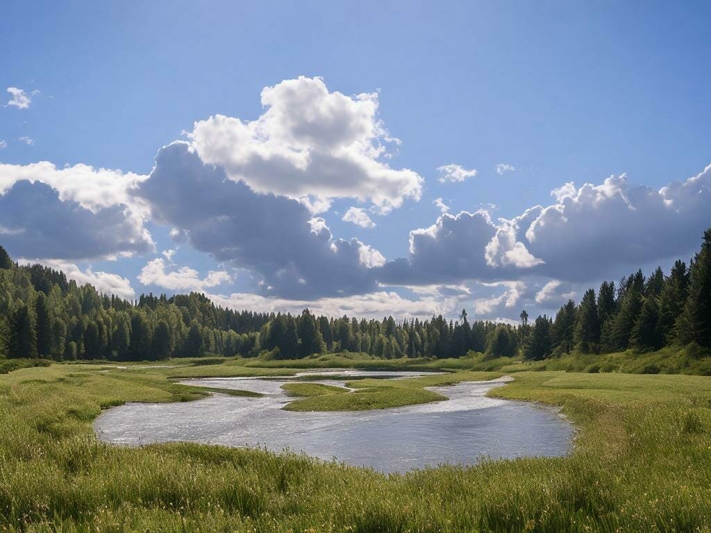 Small River Flax Fields 8k Ultrarealistic Phot Ik651ow0