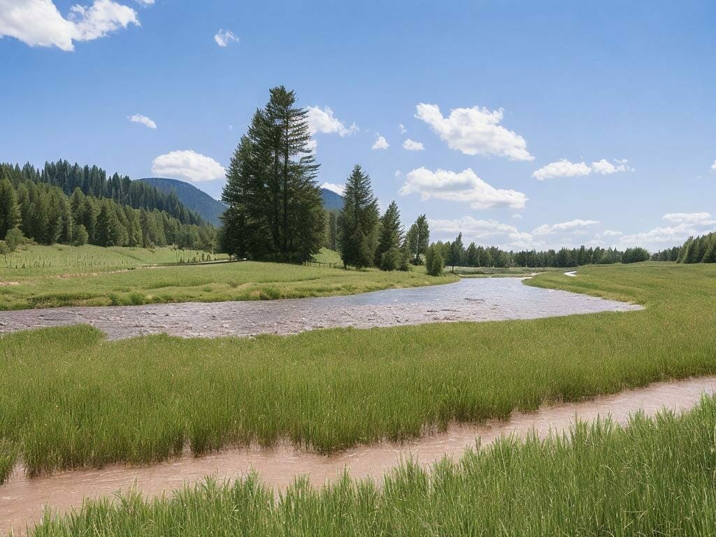 Small River Flax Fields 8k Ultrarealistic Phot Ik6meg00