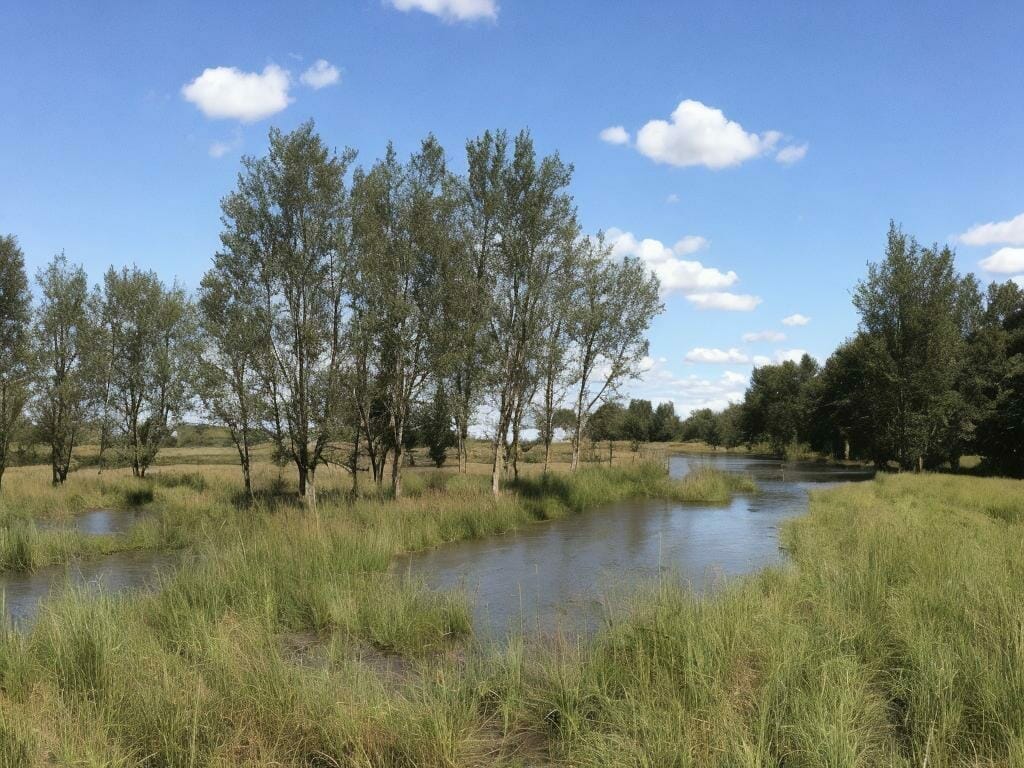 Small River Flax Fields 8k Ultrarealistic Phot Ik8o4vr0