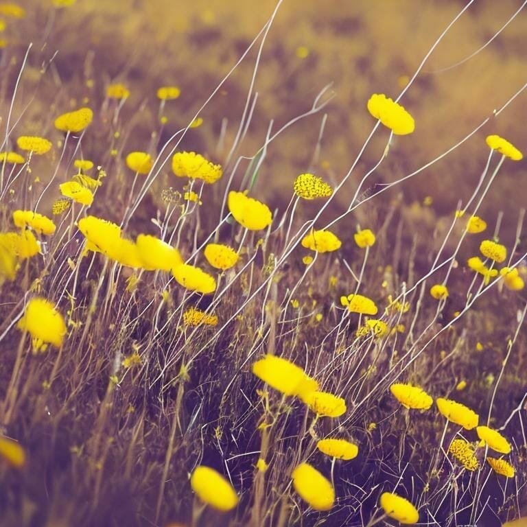 Yellow Flowers On A Meadow On A Slope 8k Ultrare Icn5baz0