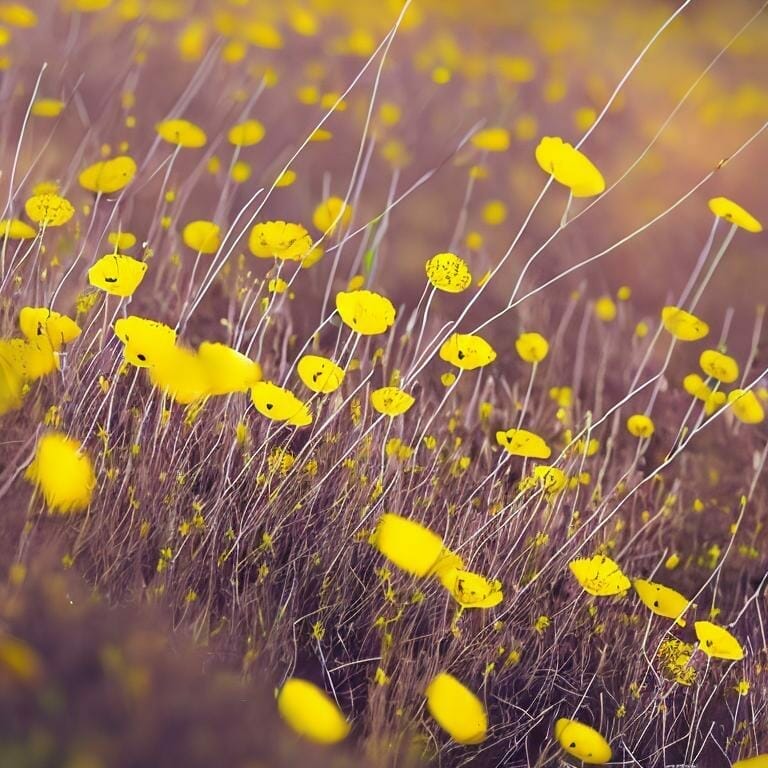 Yellow Flowers On A Meadow On A Slope 8k Ultrare Icn7pnv0