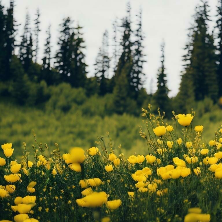 Yellow Flowers On A Meadow On A Slope 8k Ultrare Icnvmhd0