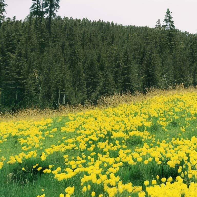 Yellow Flowers On A Meadow On A Slope 8k Ultrare Icooxoq0