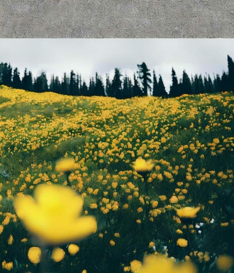 Yellow Flowers On A Meadow On A Slope 8k Ultrare Icu6nmz0